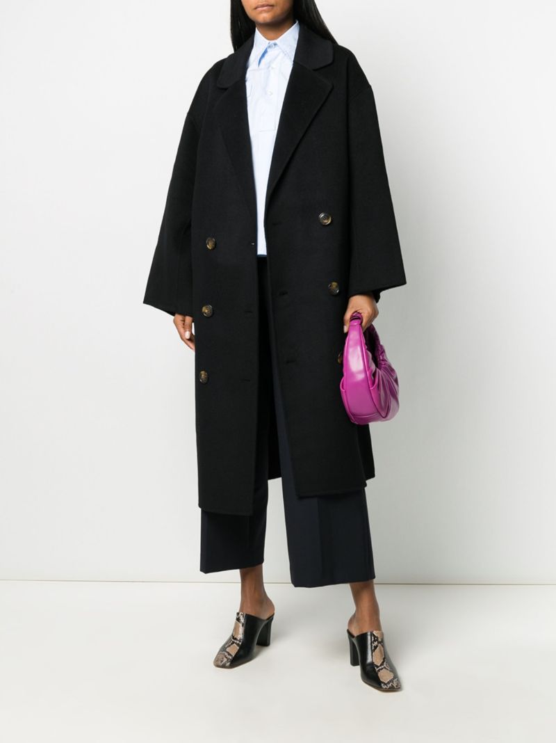 Black Borneo Double-breasted Wool Coat