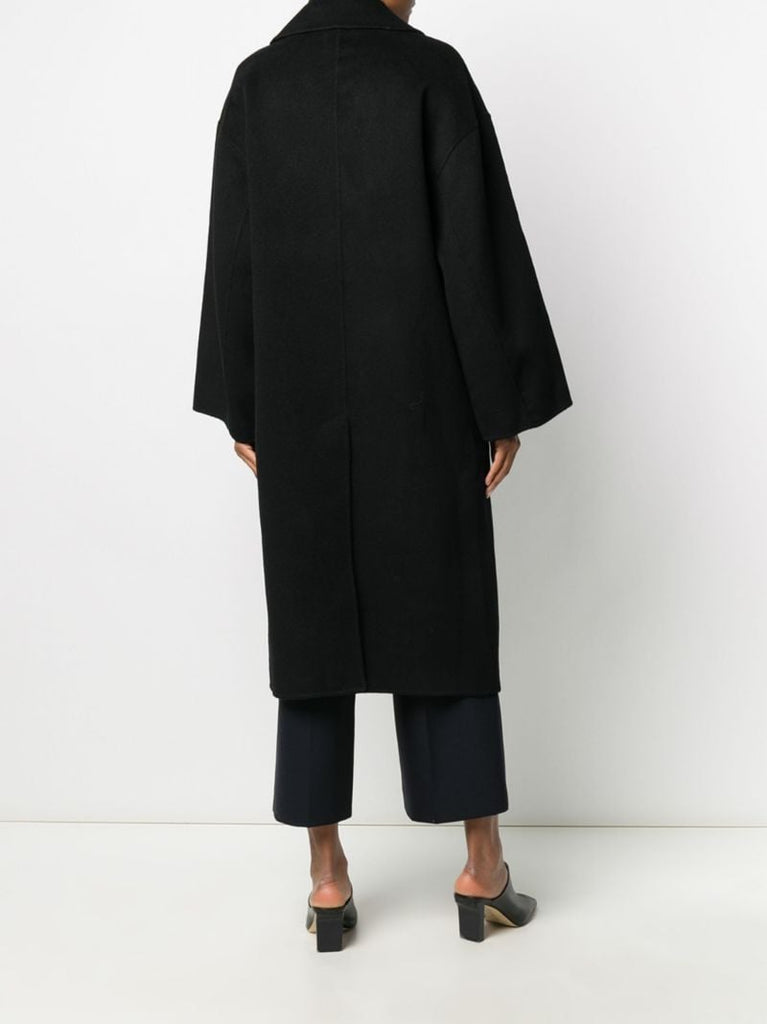 Black Borneo Double-breasted Wool Coat