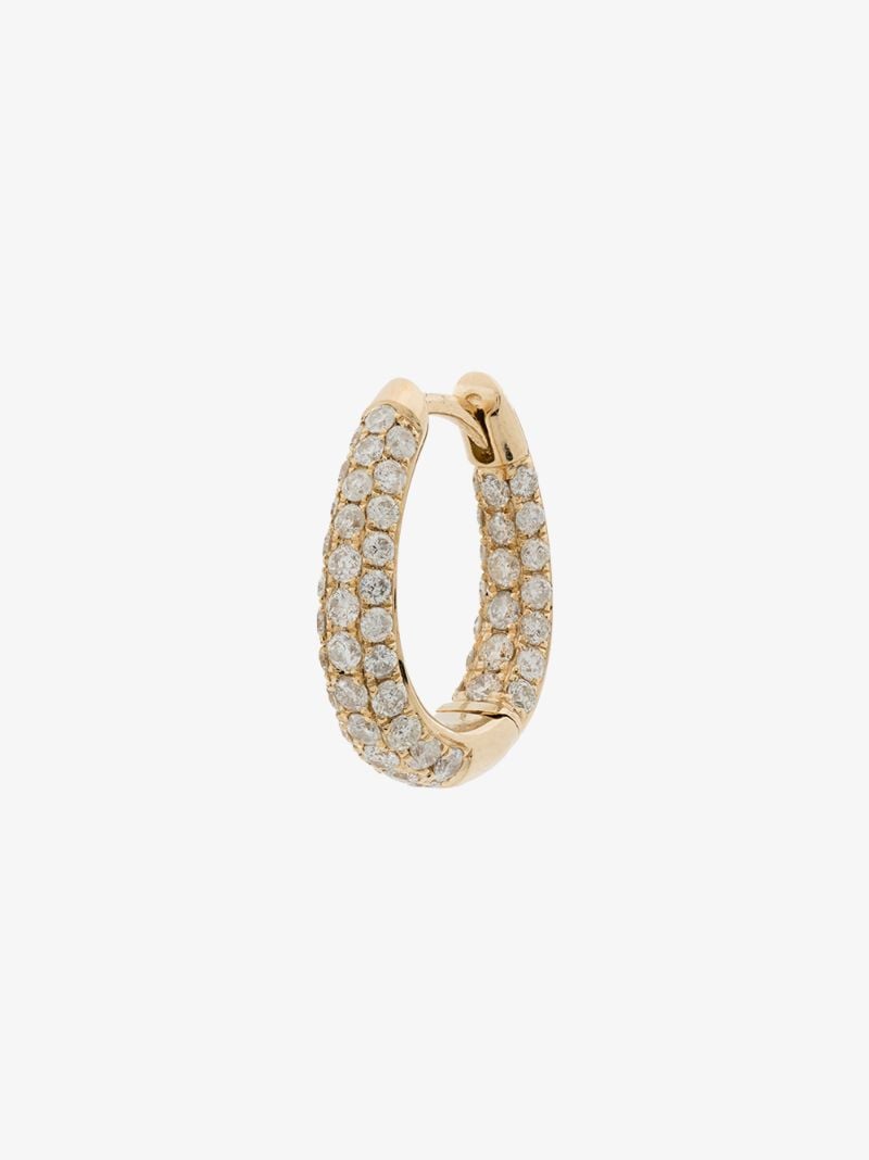 18k Yellow Gold Inside Out Single Hoop Earring