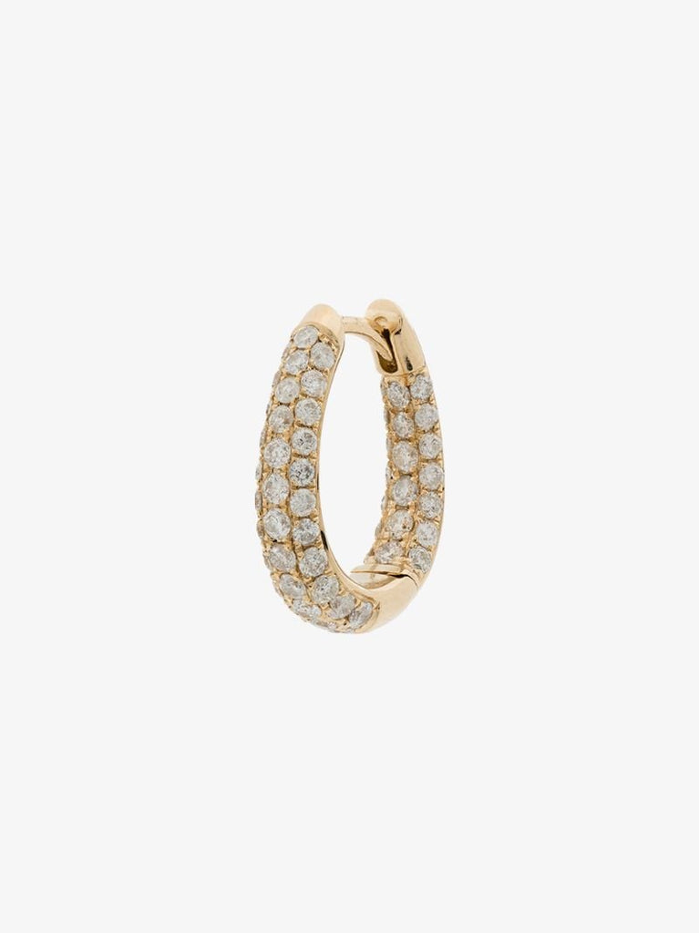 18k Yellow Gold Inside Out Single Hoop Earring