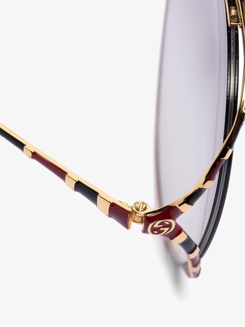 Gold Tone Oversized Gradient Sunglasses