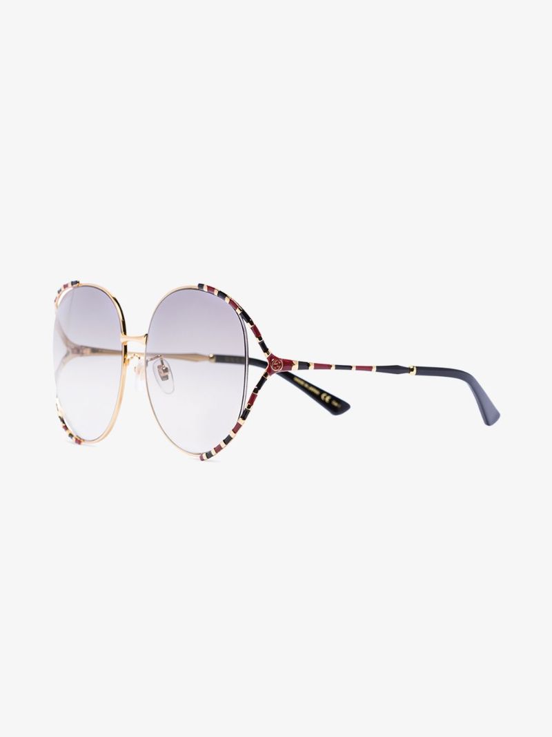 Gold Tone Oversized Gradient Sunglasses