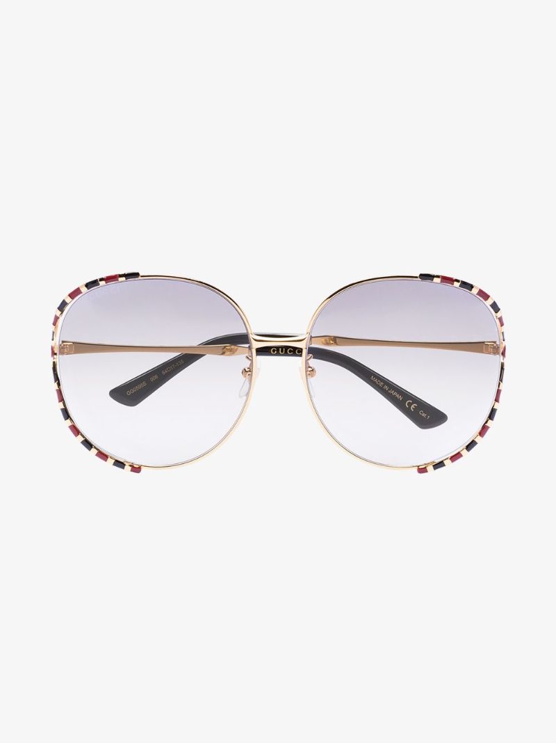 Gold Tone Oversized Gradient Sunglasses
