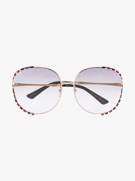 Gold Tone Oversized Gradient Sunglasses