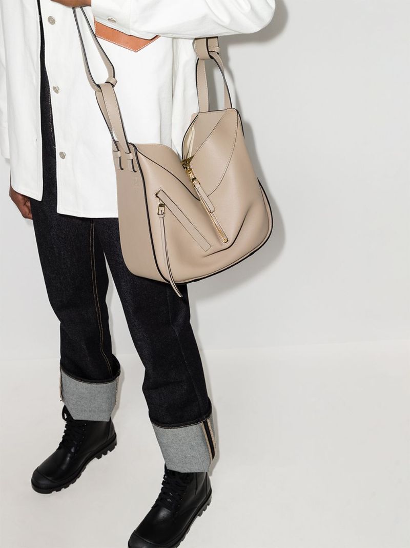 Neutral Hammock Small Leather Shoulder Bag