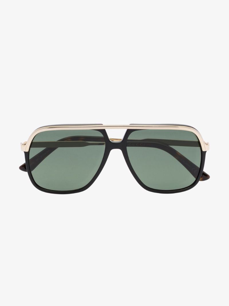 Black Pilot-style Sunglasses