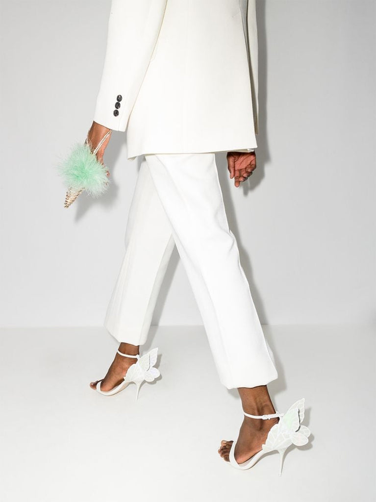 White Chiara 100 Leather Sandals