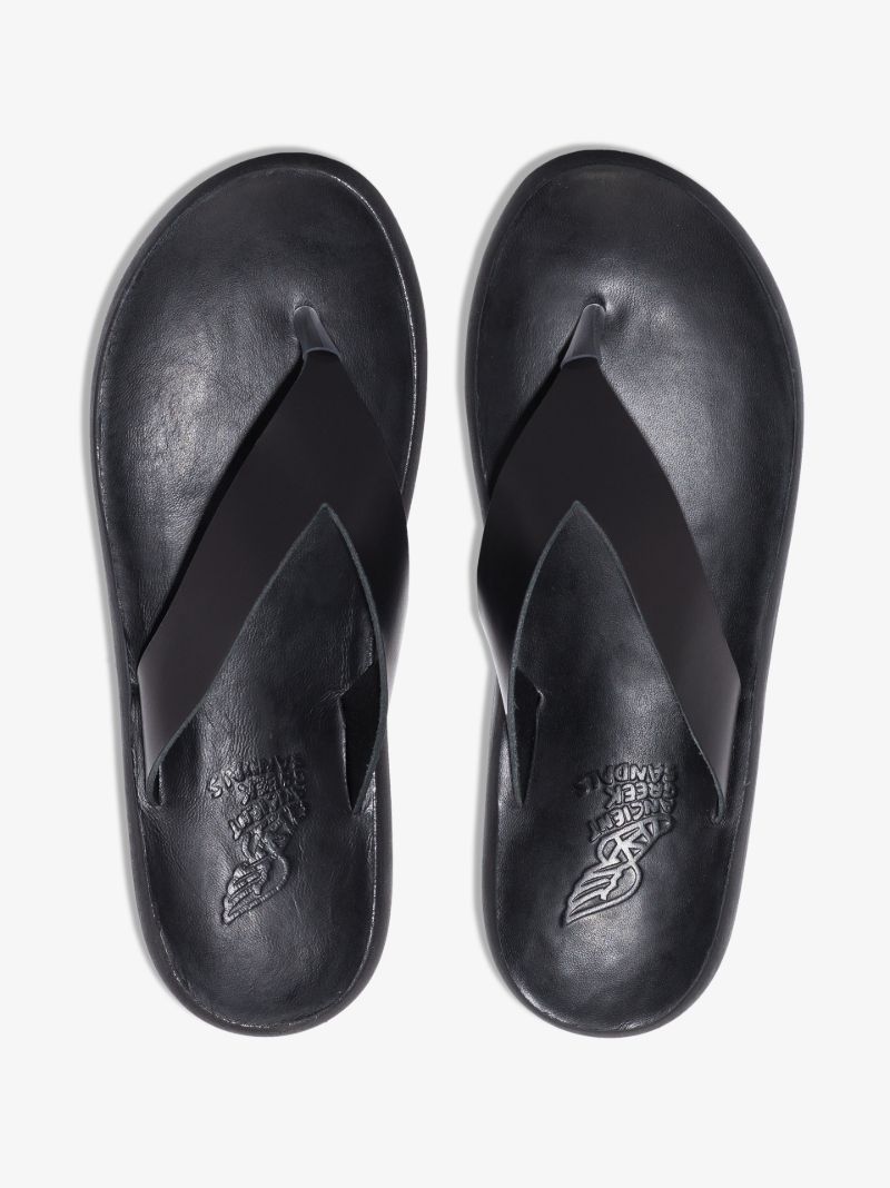 Black Charys Leather Sandals