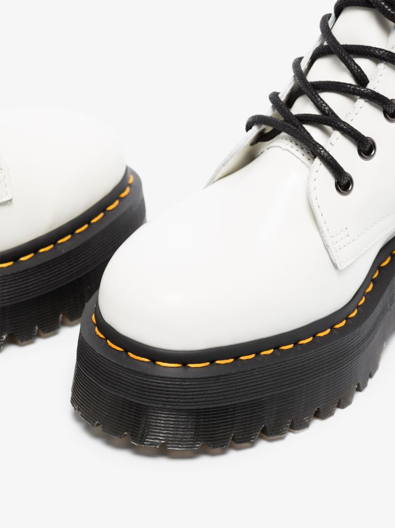 White Jadon Platform Leather Boots