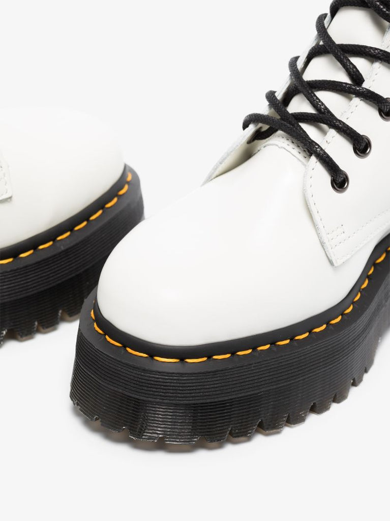White Jadon Platform Leather Boots
