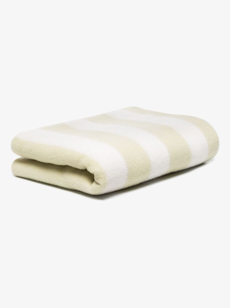 White Stripe Wool Blanket