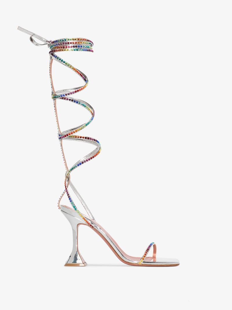 X Awge Silver Lsd 95 Gladiator Wrap Sandals