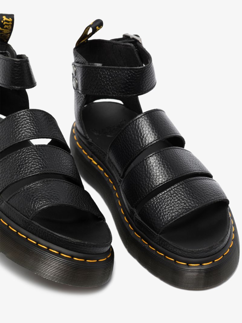 Black Clarissa Ii Quad Leather Platform Sandals
