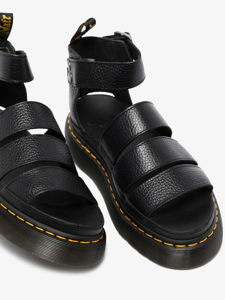 Black Clarissa Ii Quad Leather Platform Sandals