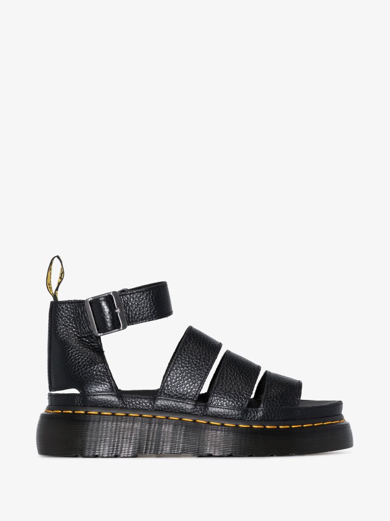 Black Clarissa Ii Quad Leather Platform Sandals