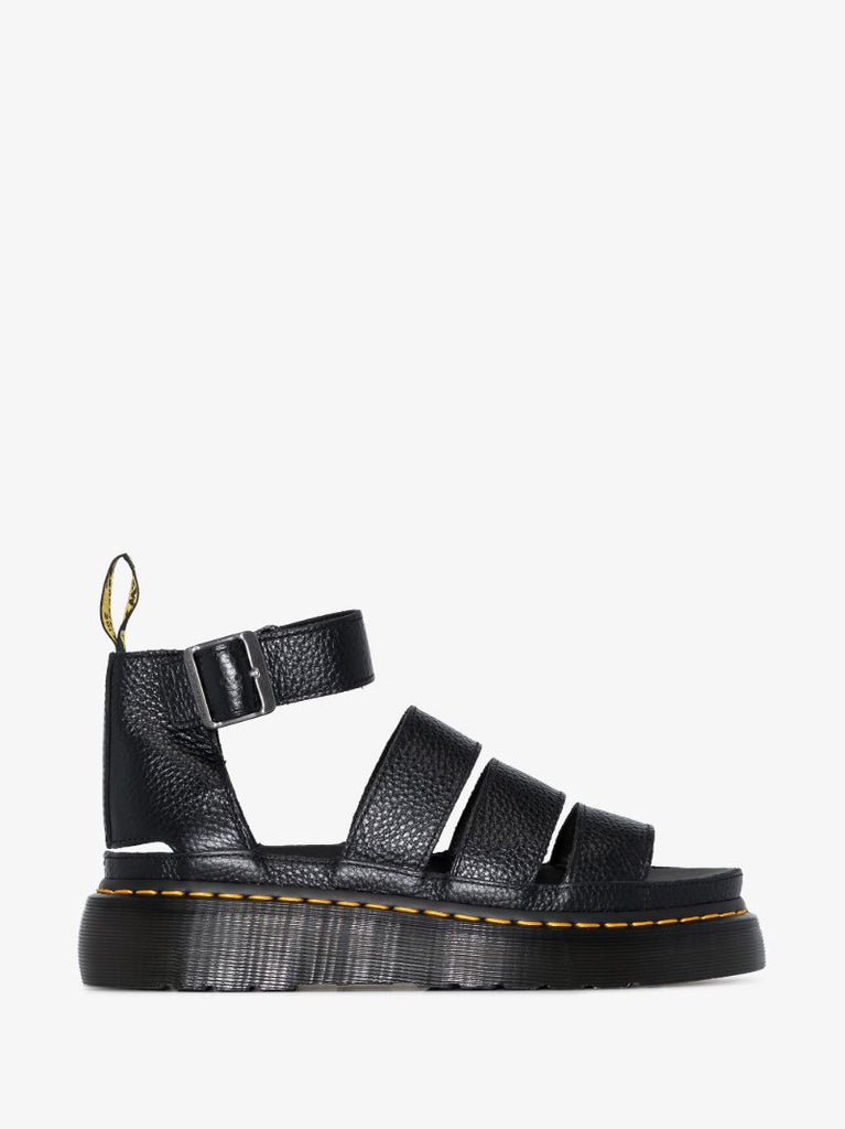 Black Clarissa Ii Quad Leather Platform Sandals