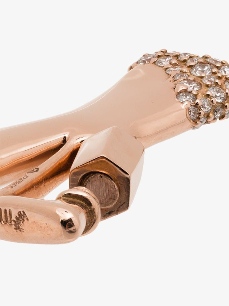 14k Rose Gold Small Diamond Dipped Y Lock Charm