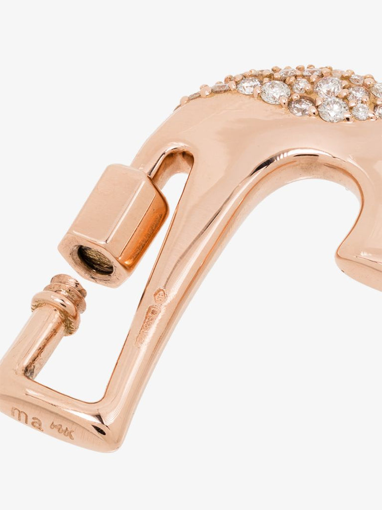 14k Rose Gold Small Diamond Dipped J Lock Charm