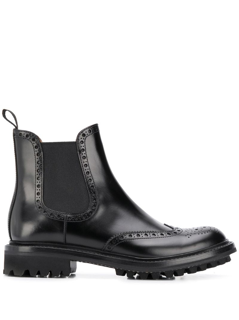 Black Aura 2 Rois Leather Ankle Boots