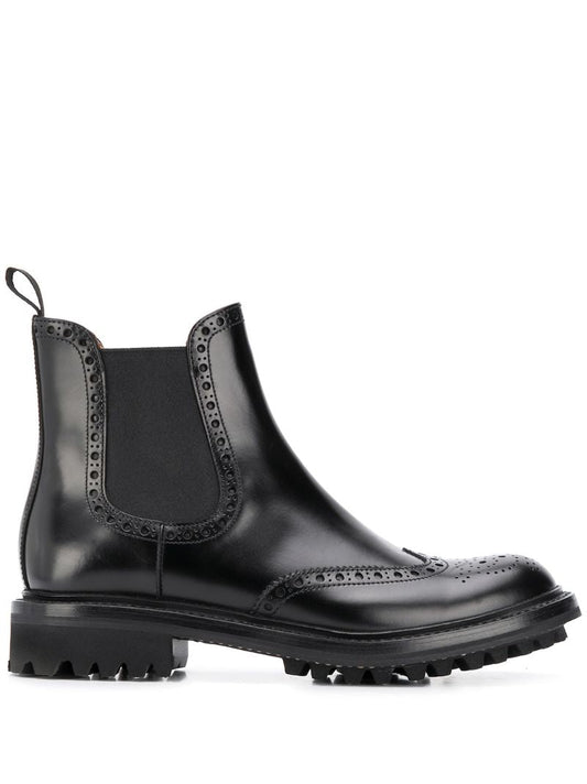 Black Aura 2 Rois Leather Ankle Boots