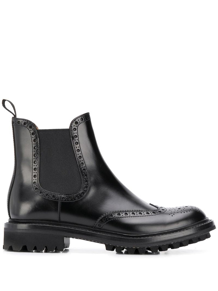 Black Aura 2 Rois Leather Ankle Boots