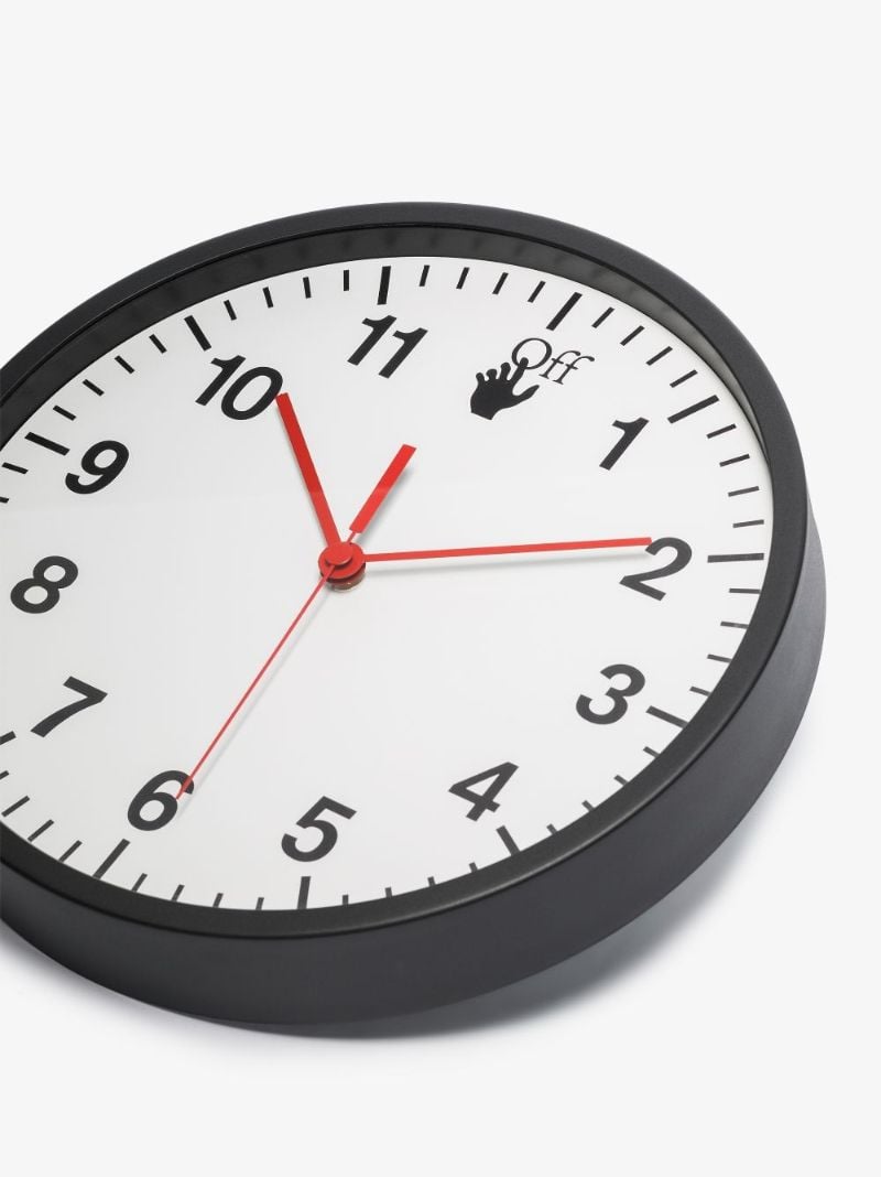 White Graphic Logo Clock