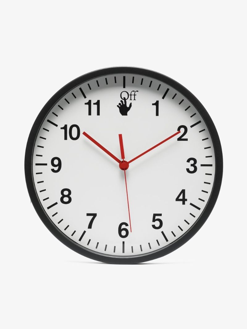 White Graphic Logo Clock