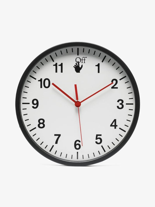 White Graphic Logo Clock