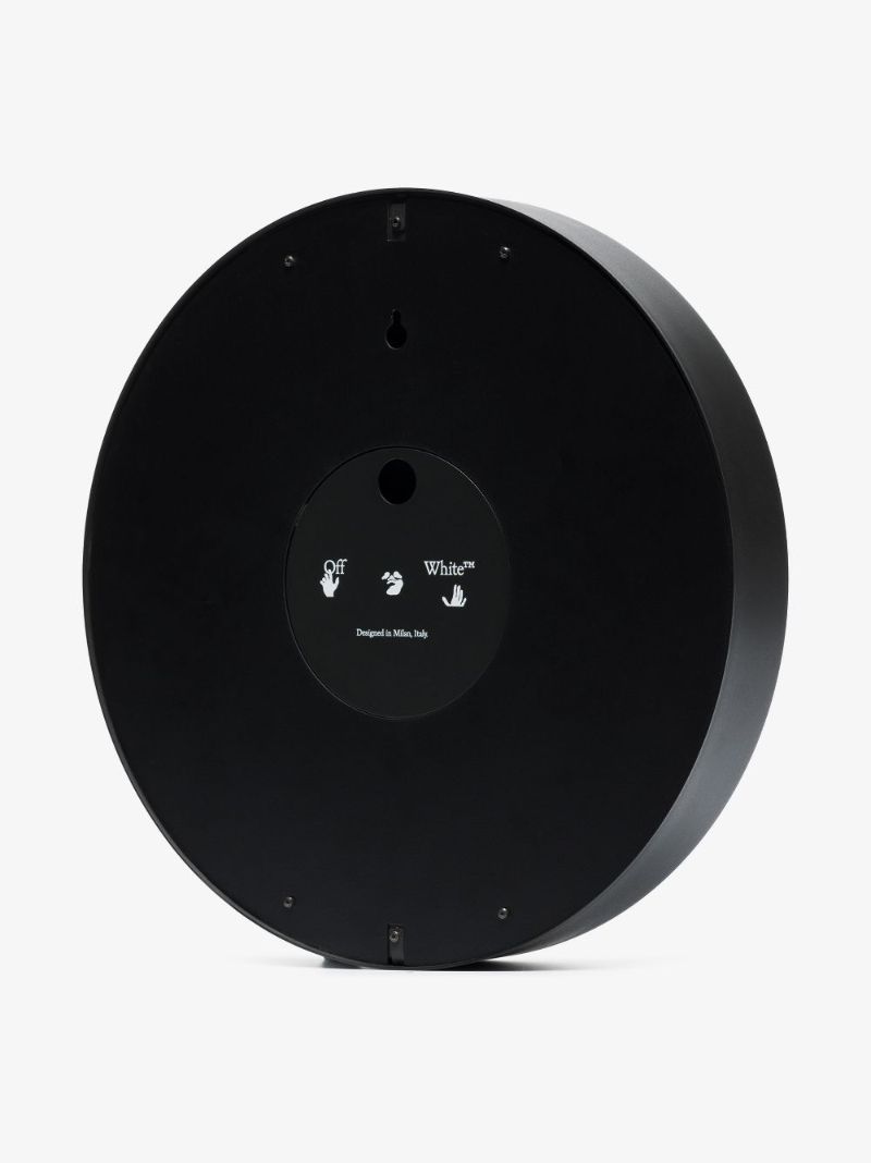 White Graphic Logo Clock