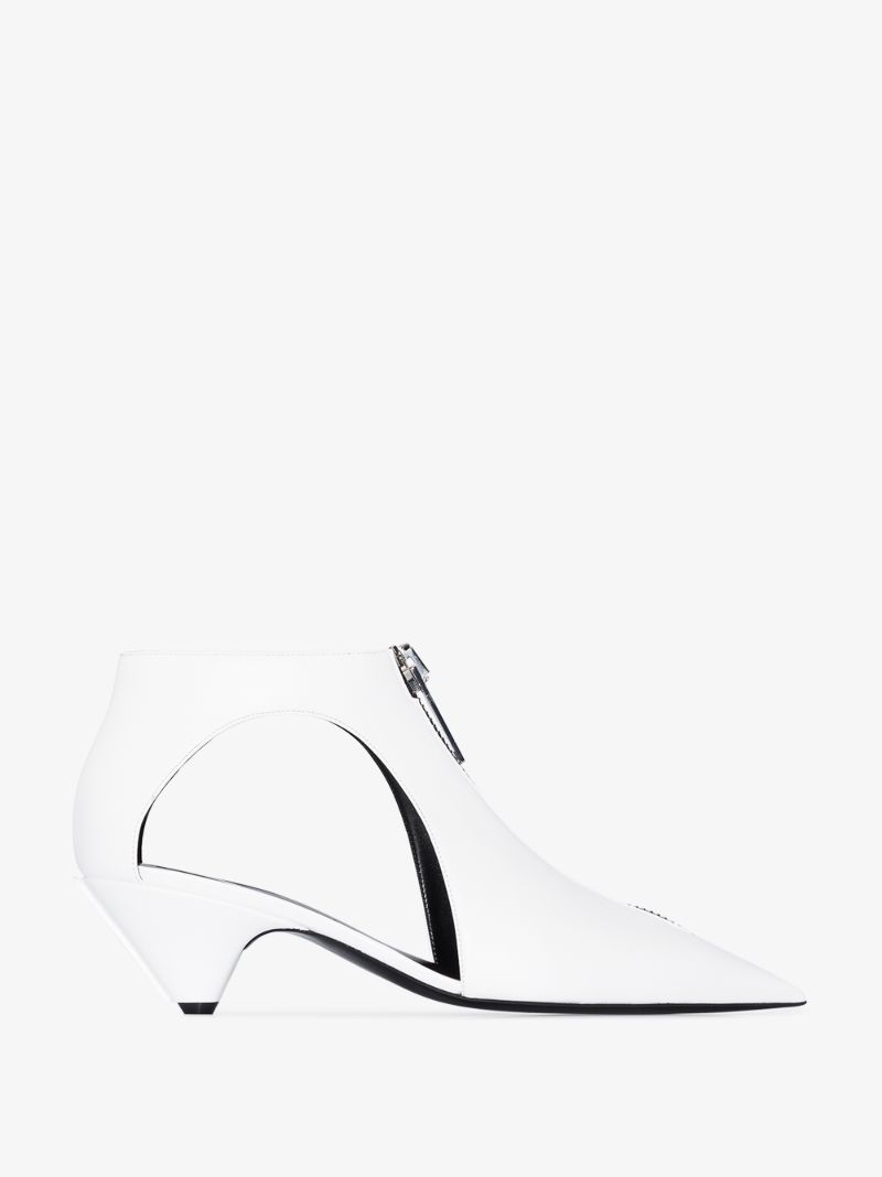 White Zipit 50 Pointed Ankle Boots