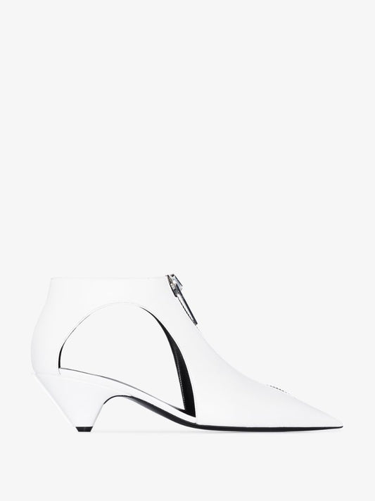White Zipit 50 Pointed Ankle Boots