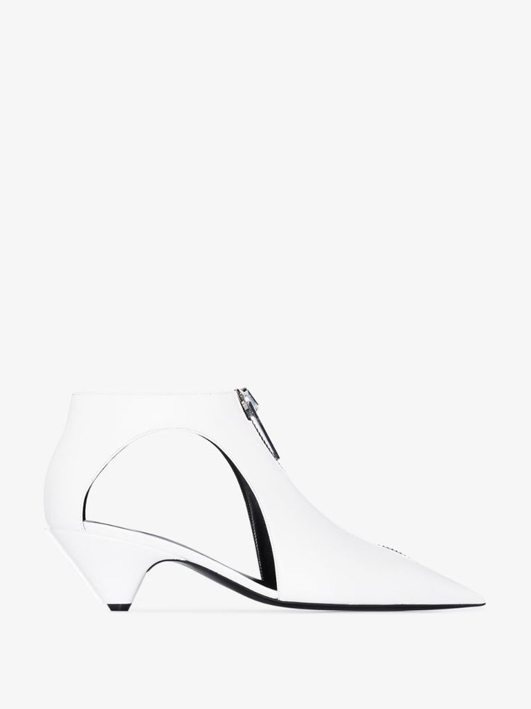 White Zipit 50 Pointed Ankle Boots