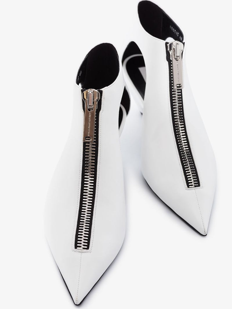 White Zipit 50 Pointed Ankle Boots