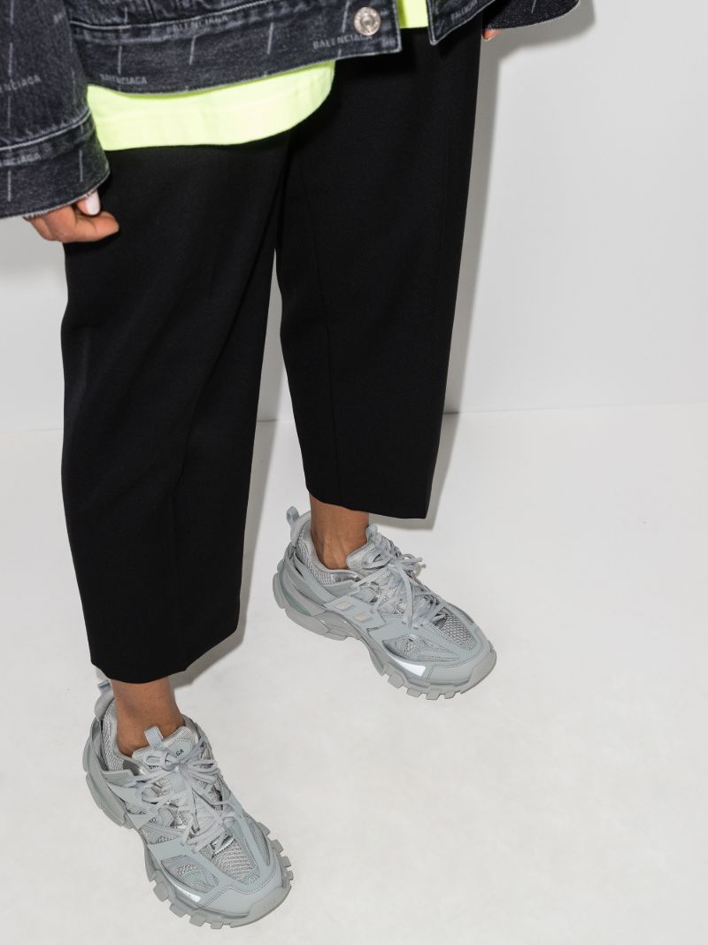 Grey Track Panel Sneakers