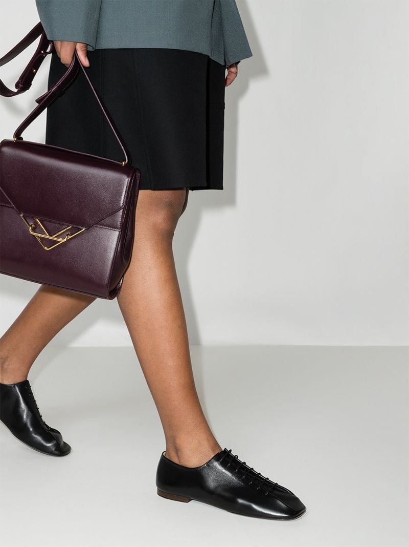 Black Leather Lace-up Derby Shoes