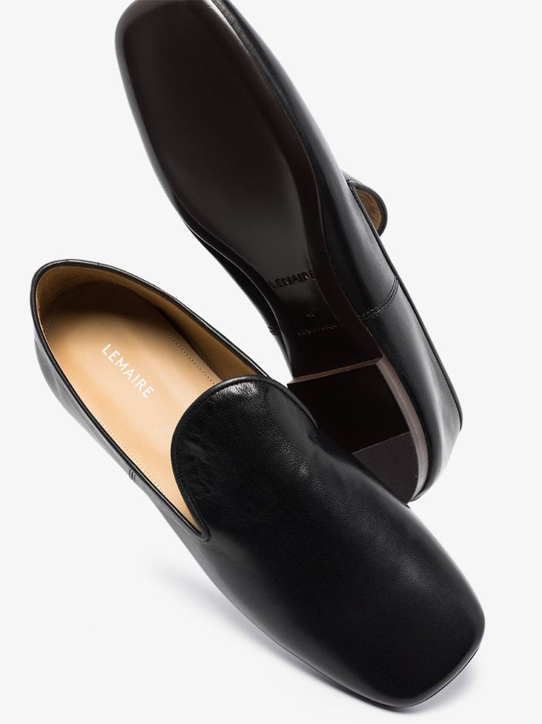 Black Soft Leather Loafers