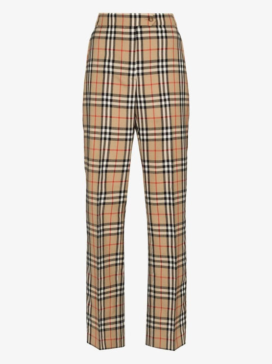 Fleur Vintage Check Wool Trousers
