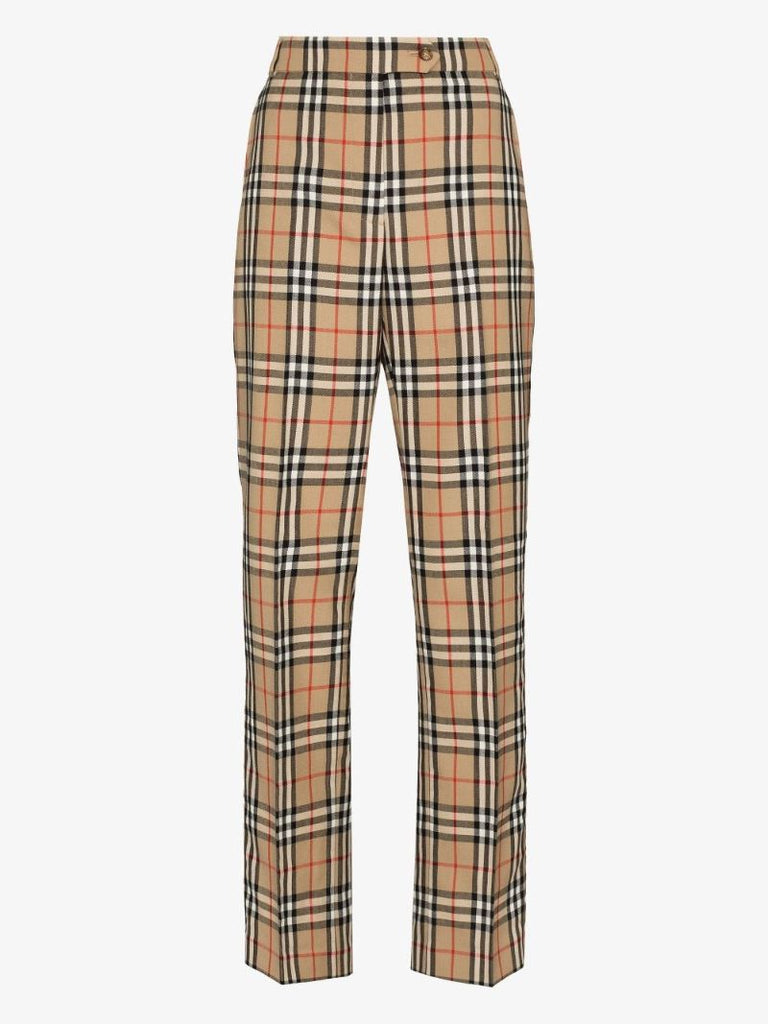 Fleur Vintage Check Wool Trousers