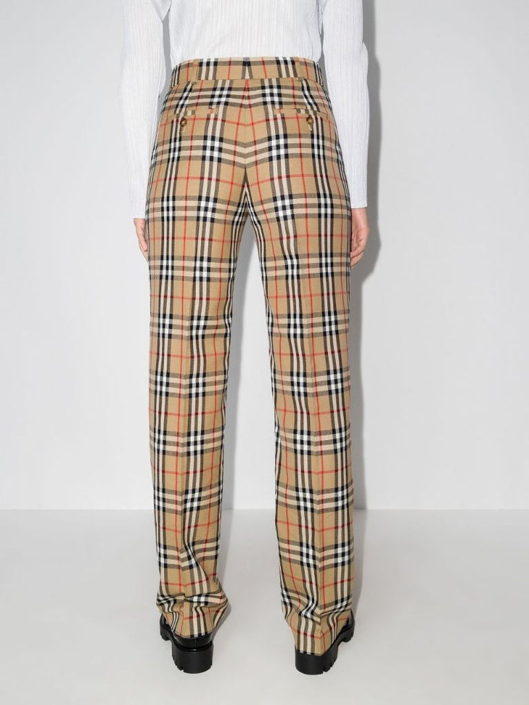 Fleur Vintage Check Wool Trousers