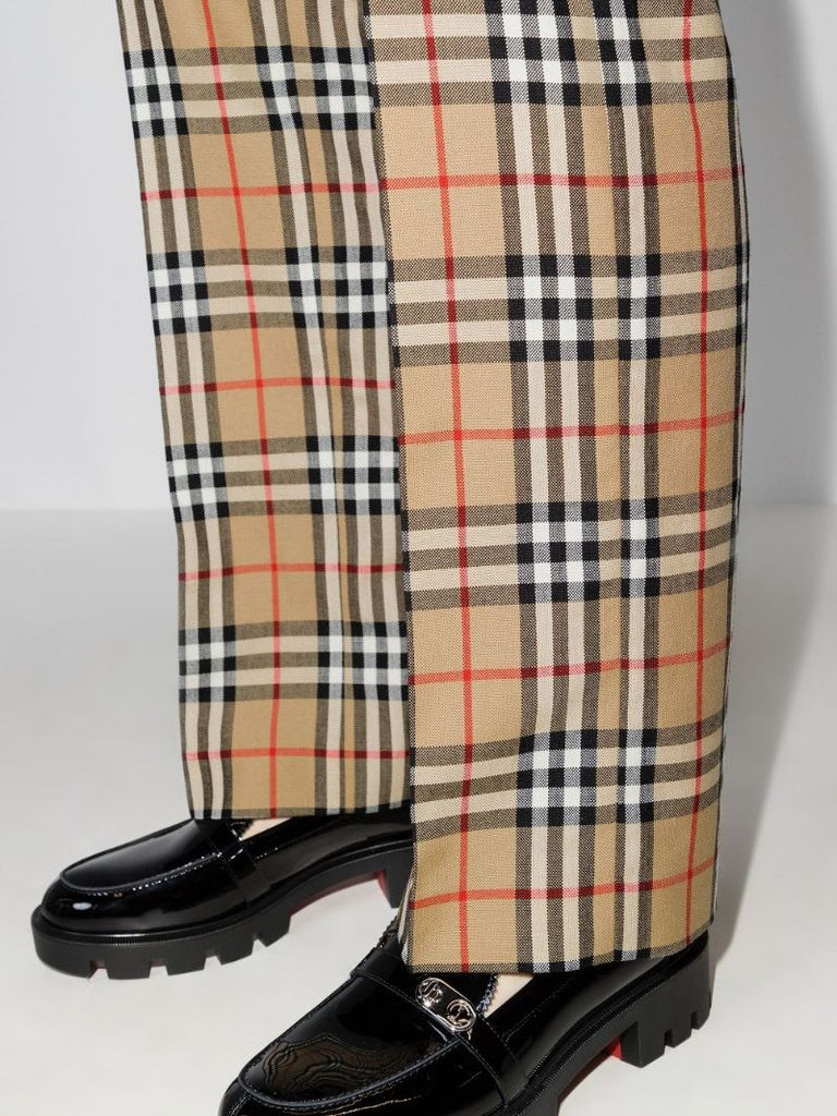 Fleur Vintage Check Wool Trousers