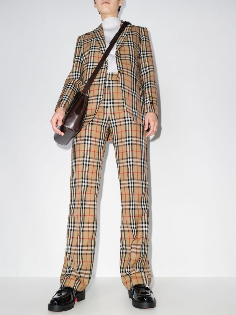 Fleur Vintage Check Wool Trousers