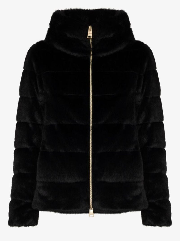 Lady Cape Faux Fur Quilted Jacket