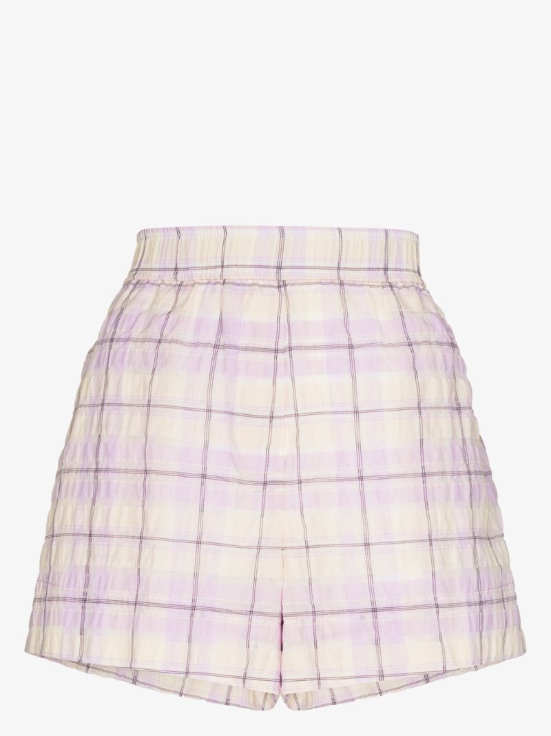 Pink Checked Seersucker Shorts