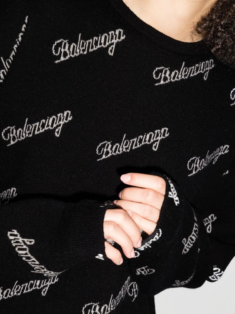 Crew Neck Script Logo Sweater