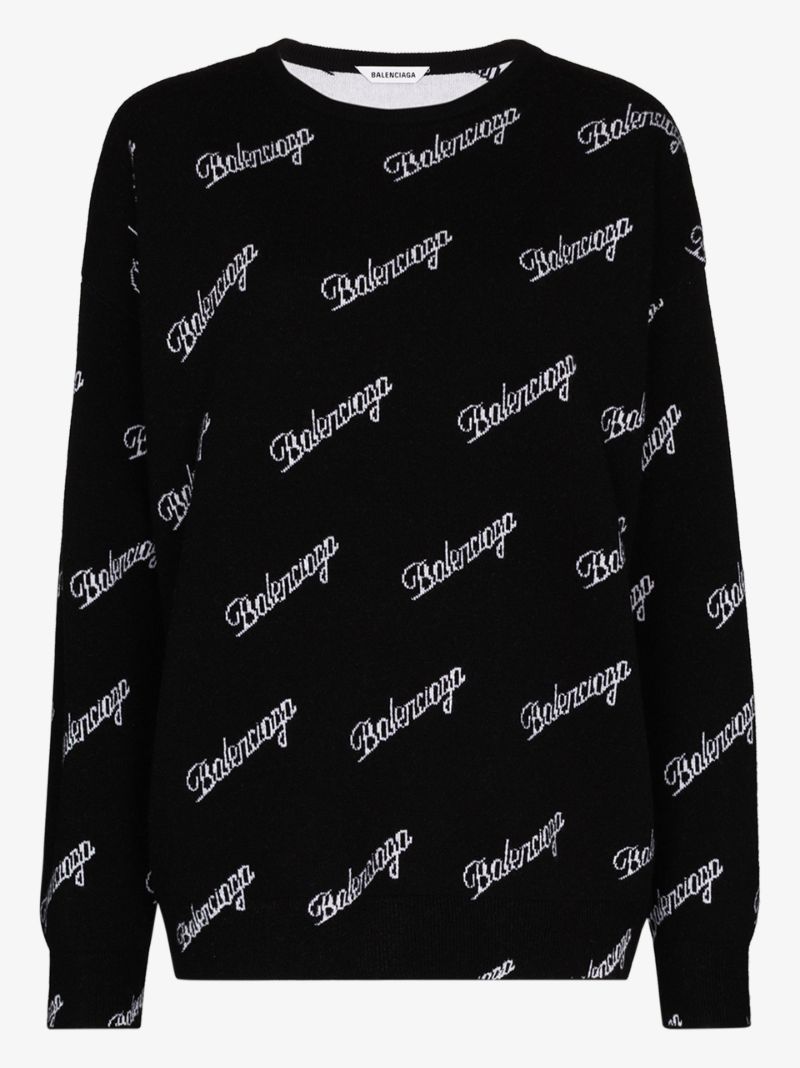 Crew Neck Script Logo Sweater