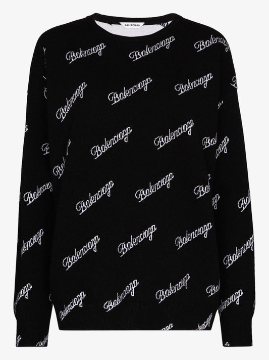 Crew Neck Script Logo Sweater