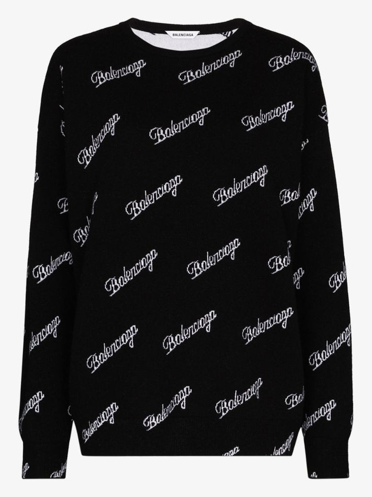 Crew Neck Script Logo Sweater