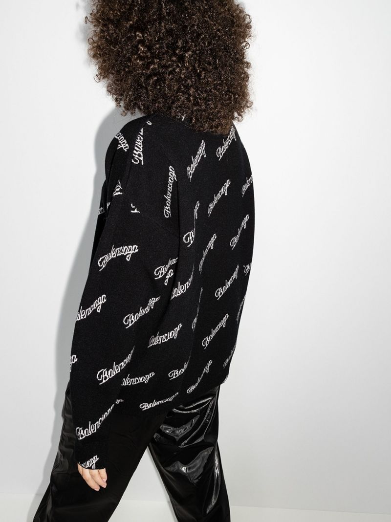 Crew Neck Script Logo Sweater