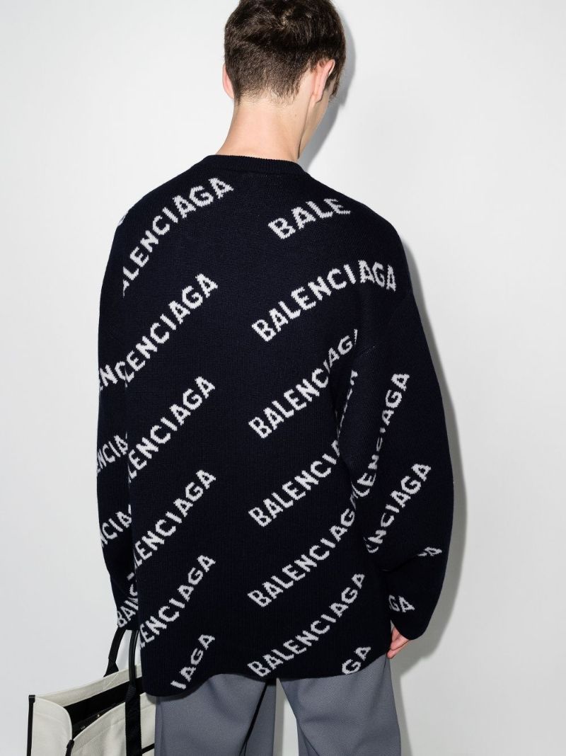 Intarsia Logo Wool Sweater