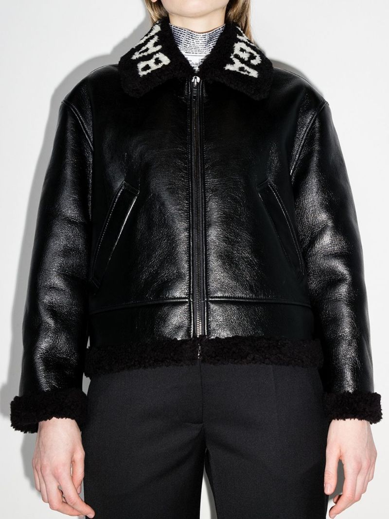 Shearling Logo Collar Jacket